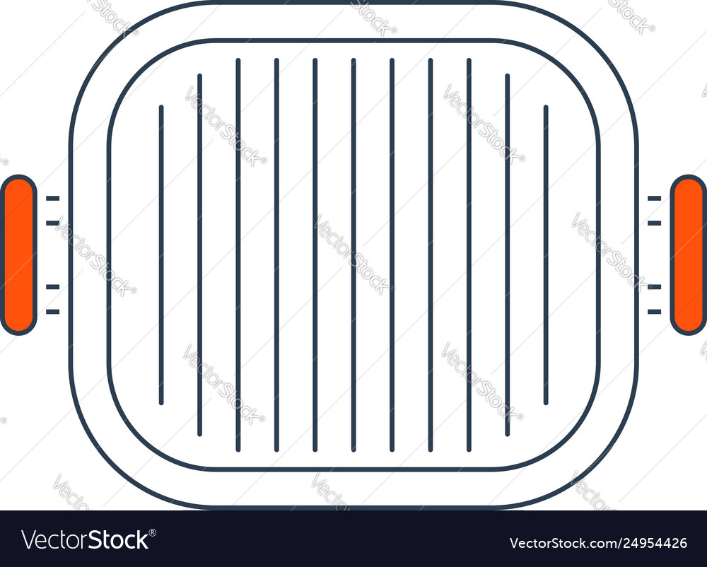 Icon of grill pan Royalty Free Vector Image VectorStock
