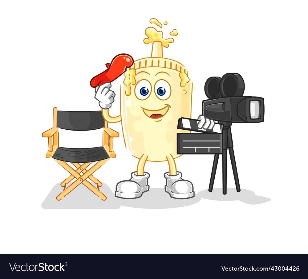 Mayonnaise director mascot cartoon Royalty Free Vector Image