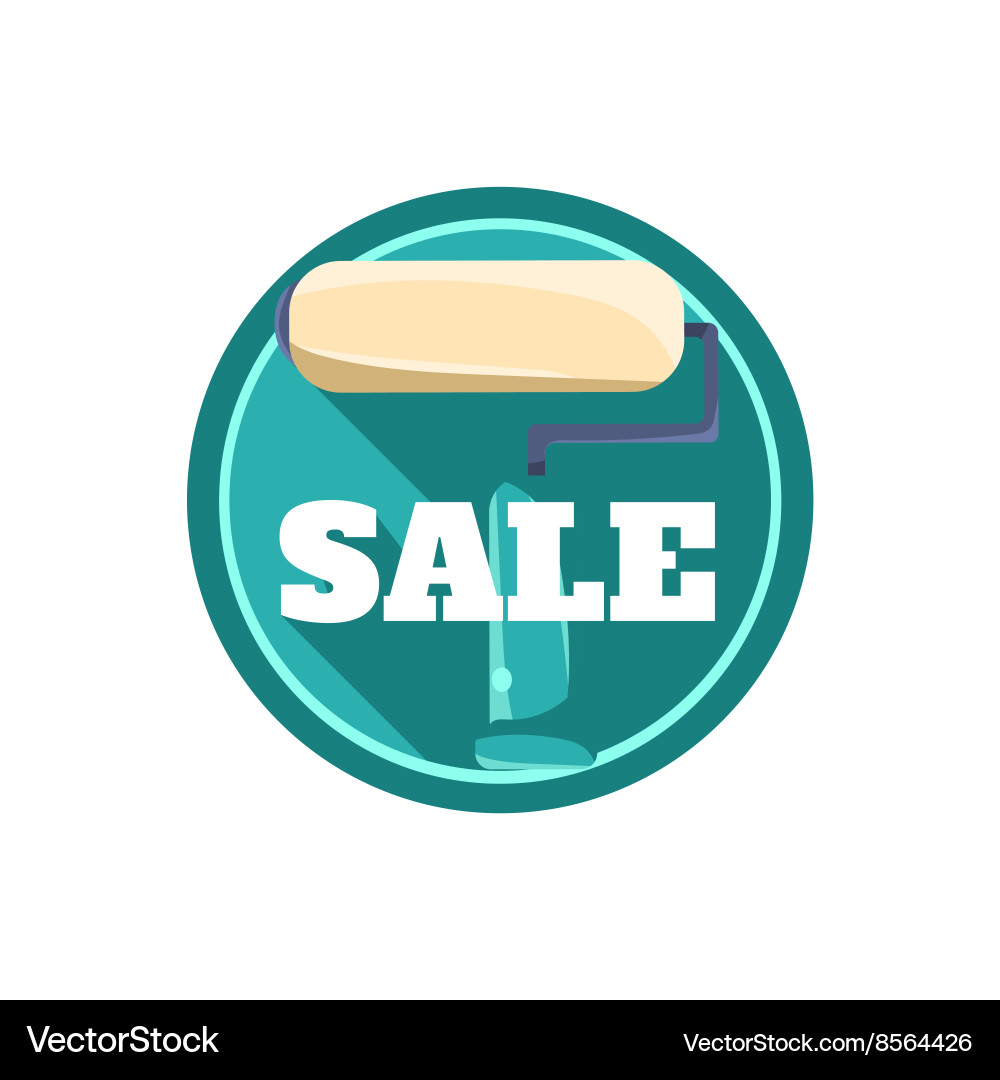 Painting roll sale sticker Royalty Free Vector Image
