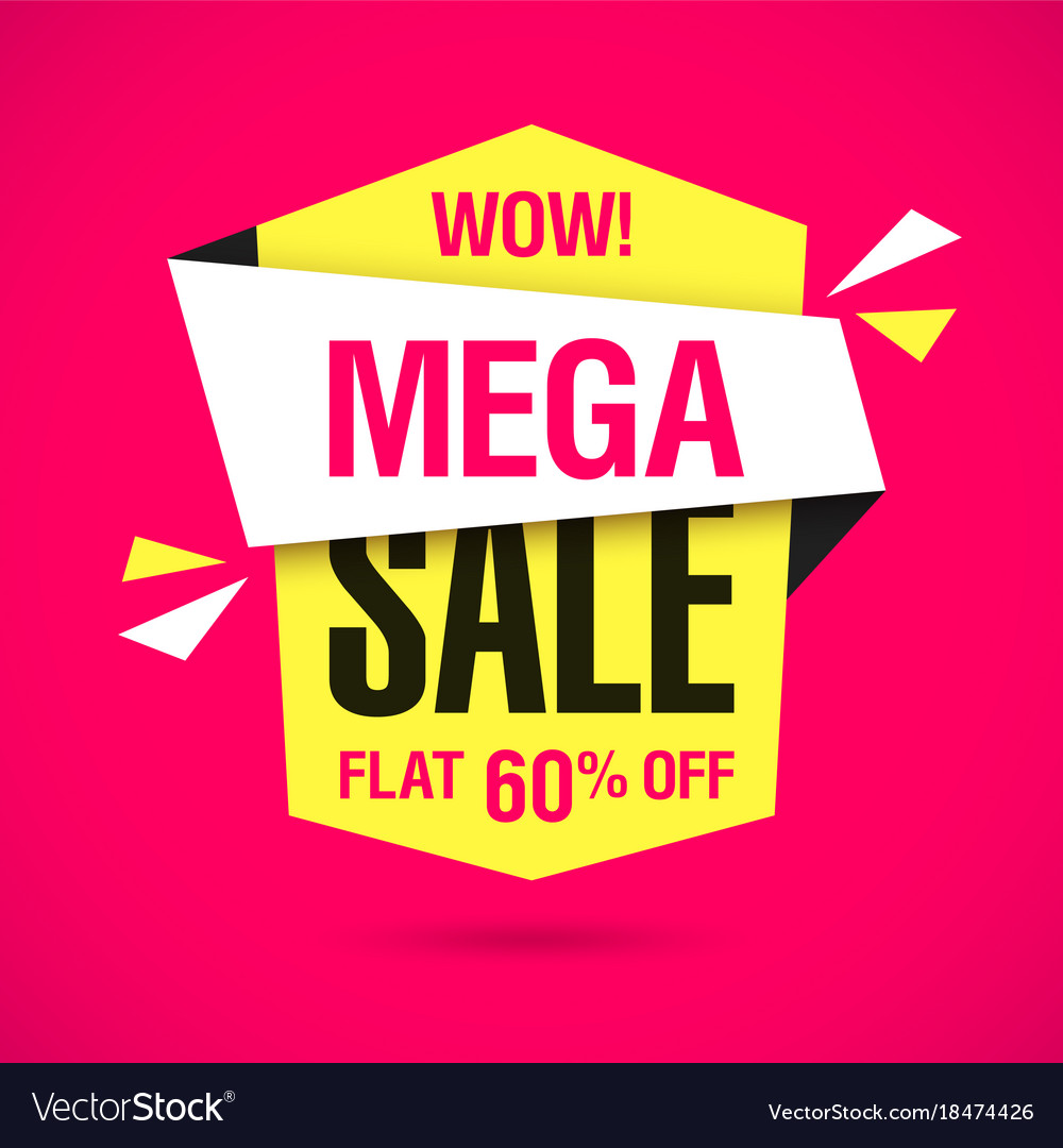 wow mega sale banner royalty free vector image
