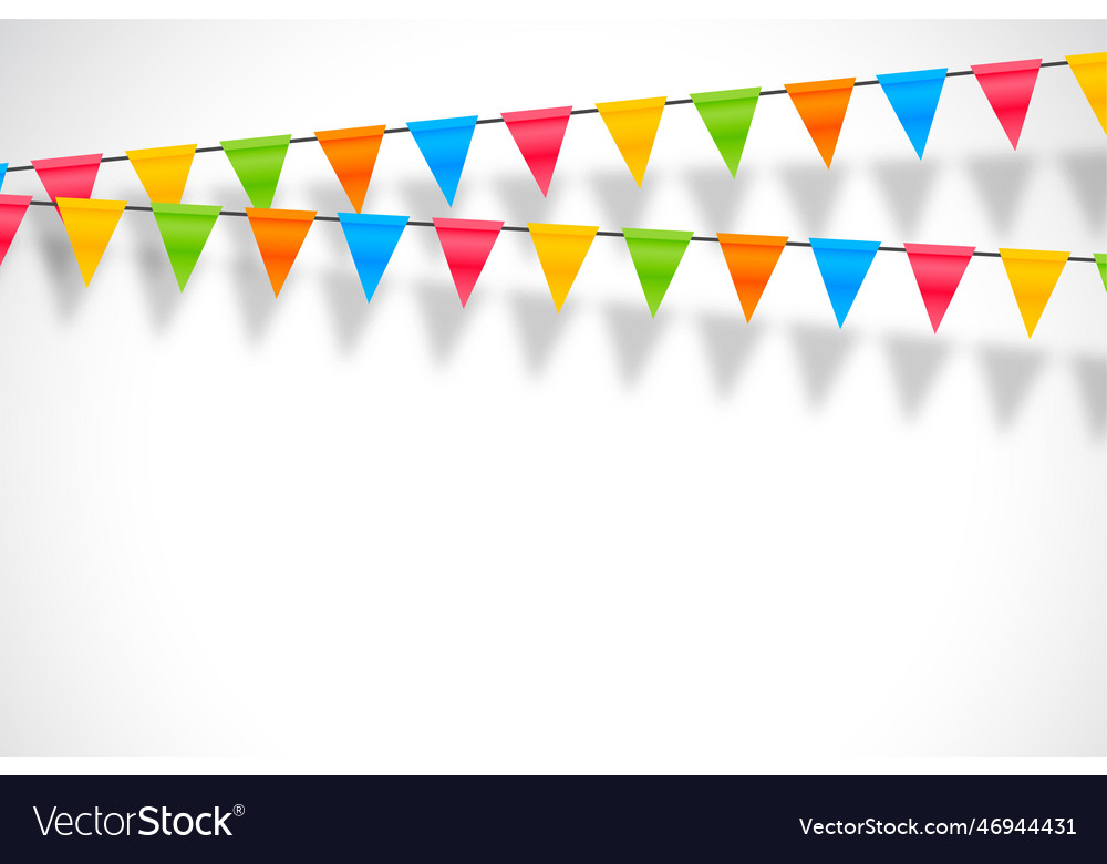 Decorative party flags garland background Vector Image