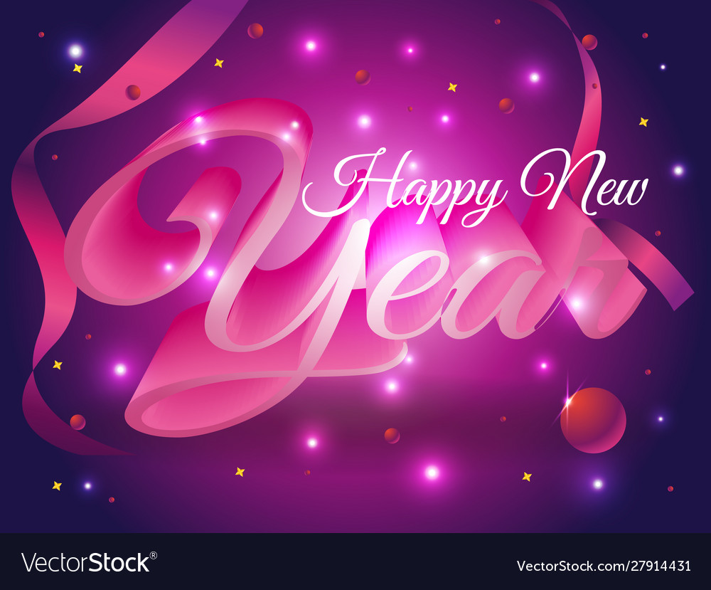 Happy new year colorful 3d text template Vector Image