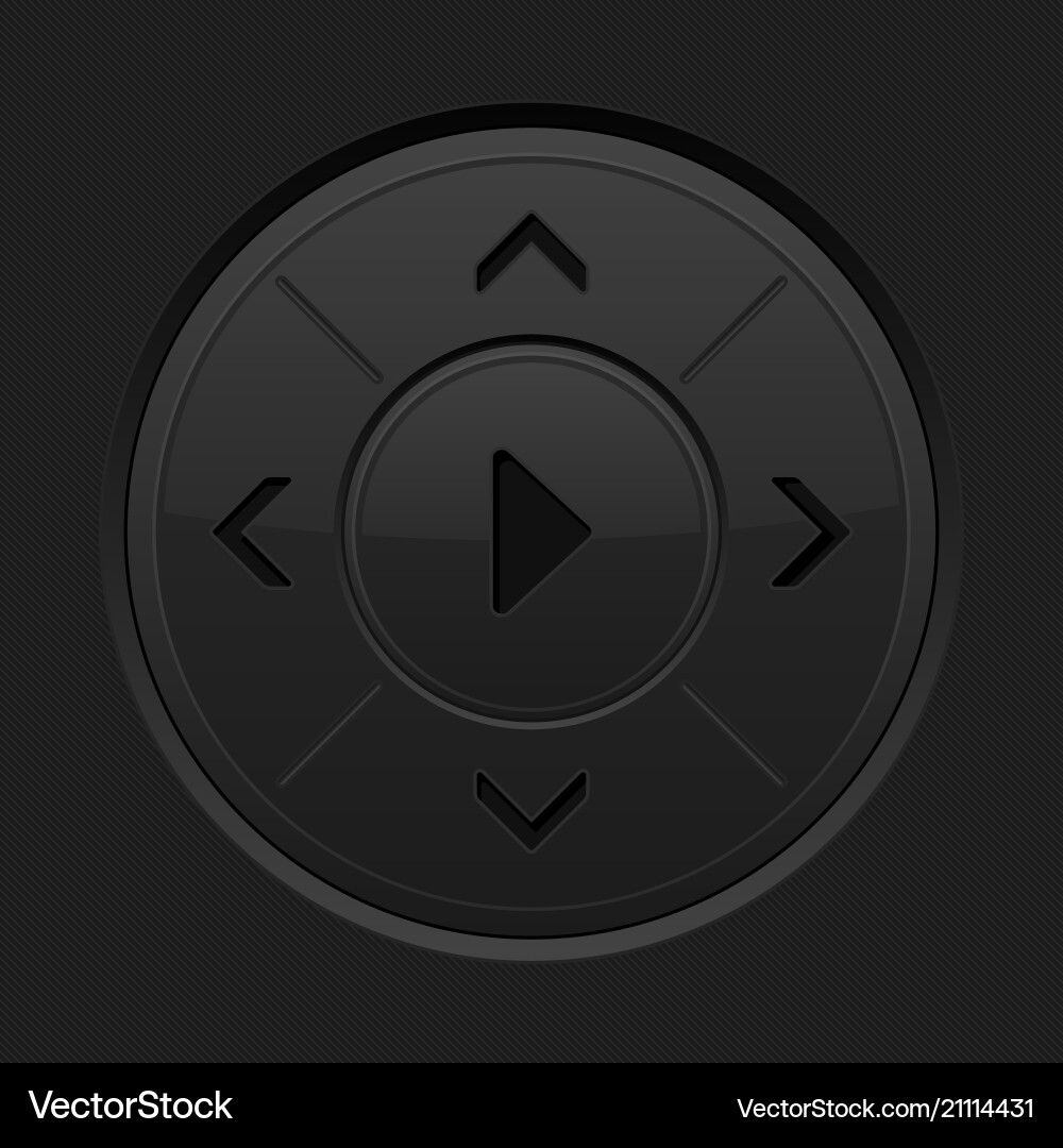 Joystick black button Royalty Free Vector Image