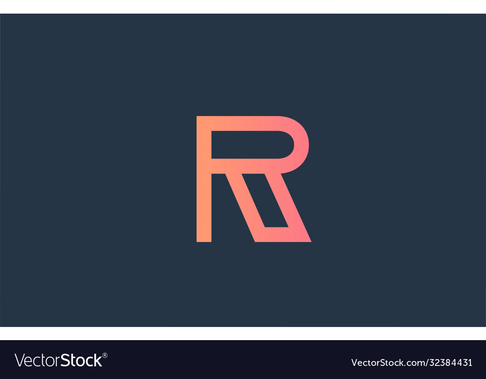 Pink alphabet letter logo r icon for company