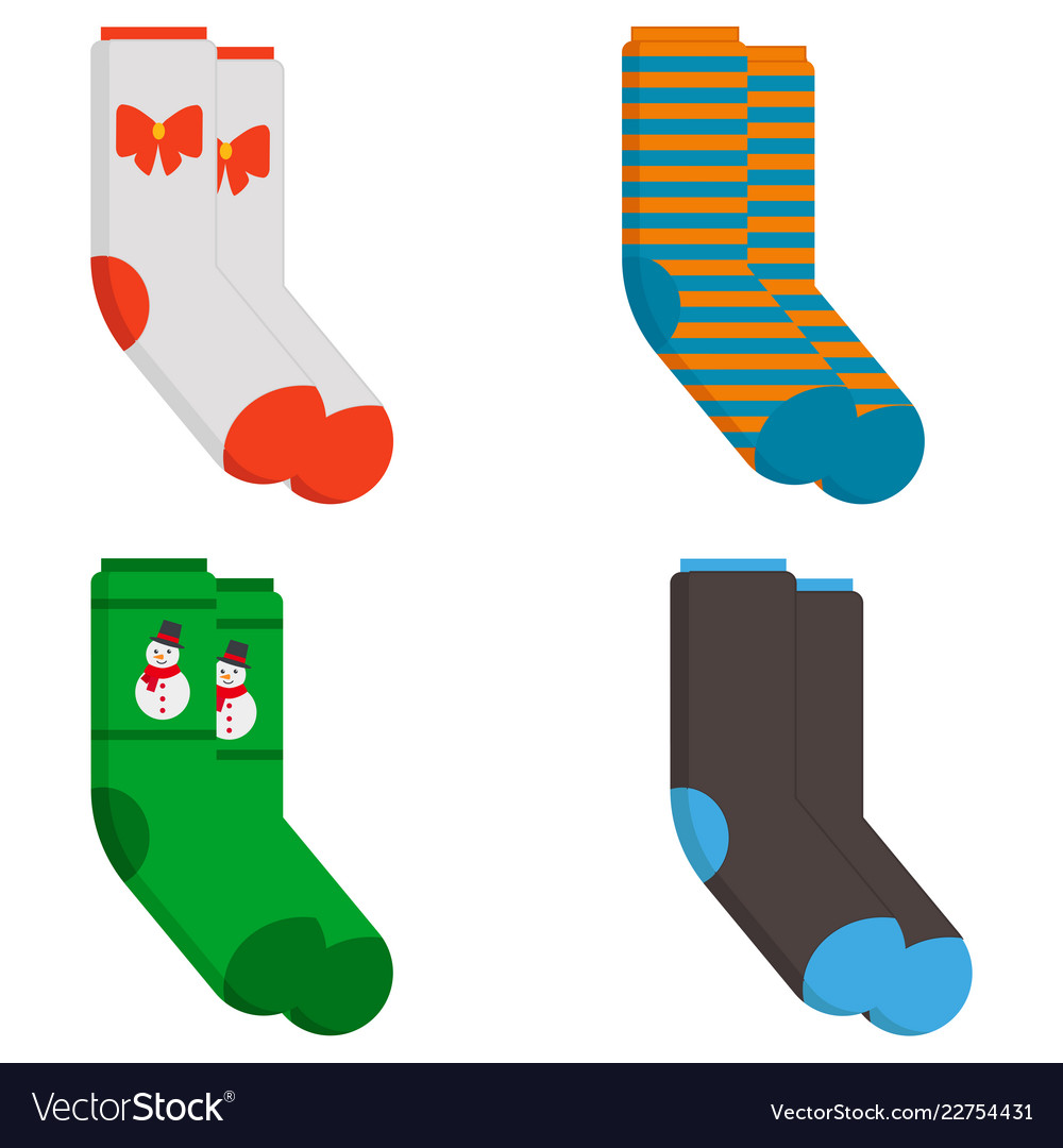 Set of socks in a different pattern vector image Set of socks in a different pattern