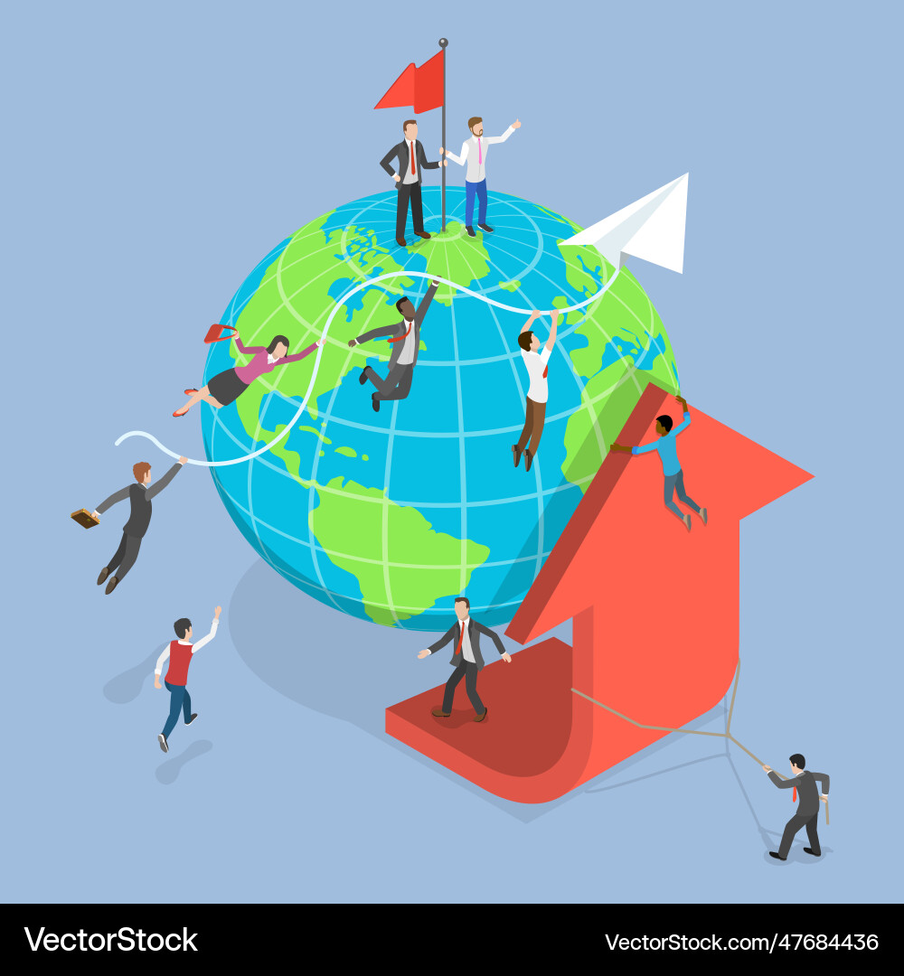 3d isometric flat conceptual Royalty Free Vector Image