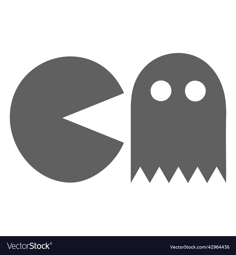 80s pacman video game Royalty Free Vector Image