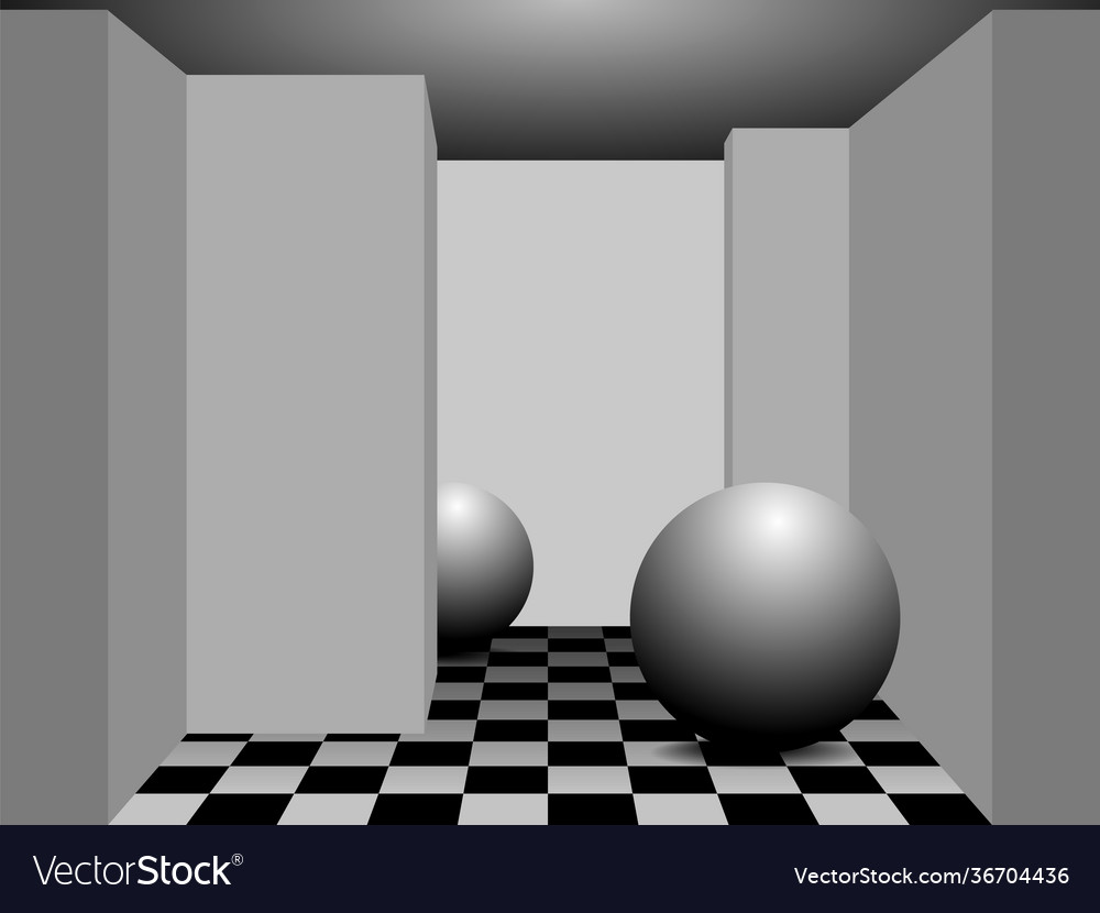 A minimalist photorealistic room in perspective