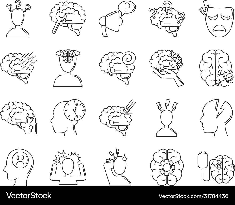 Alzheimer disease decrease in mental human Vector Image