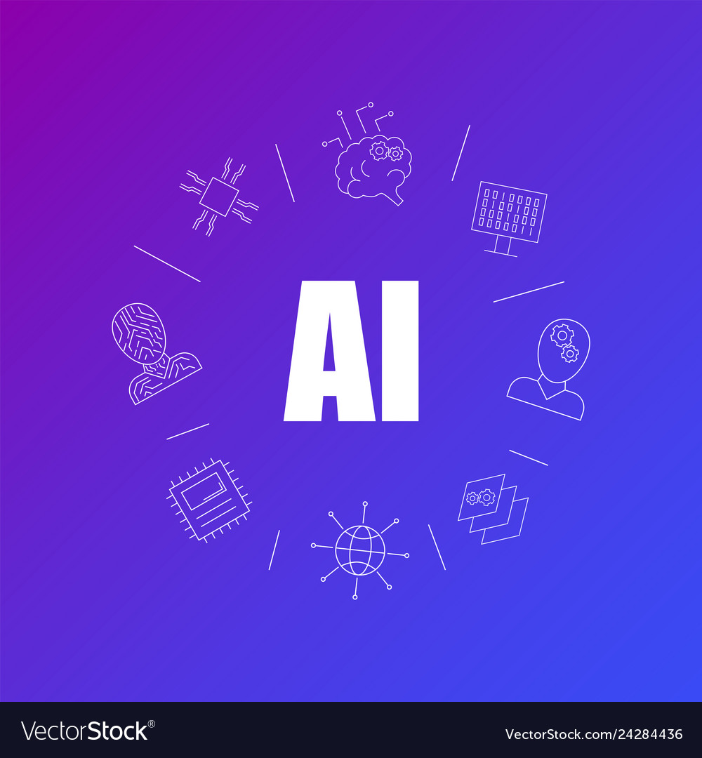 Artificial intelligence background from line icon Vector Image