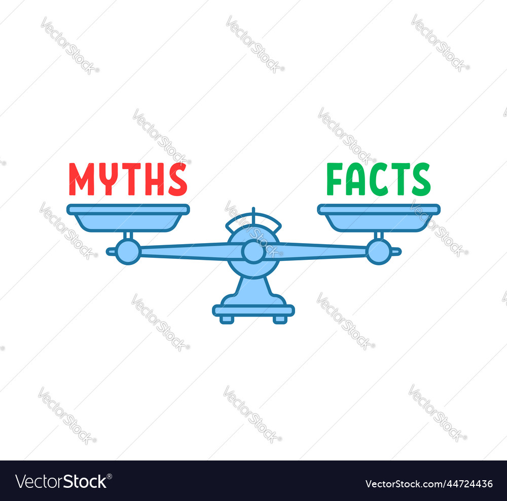 Color facts or myths on thin line scales Vector Image