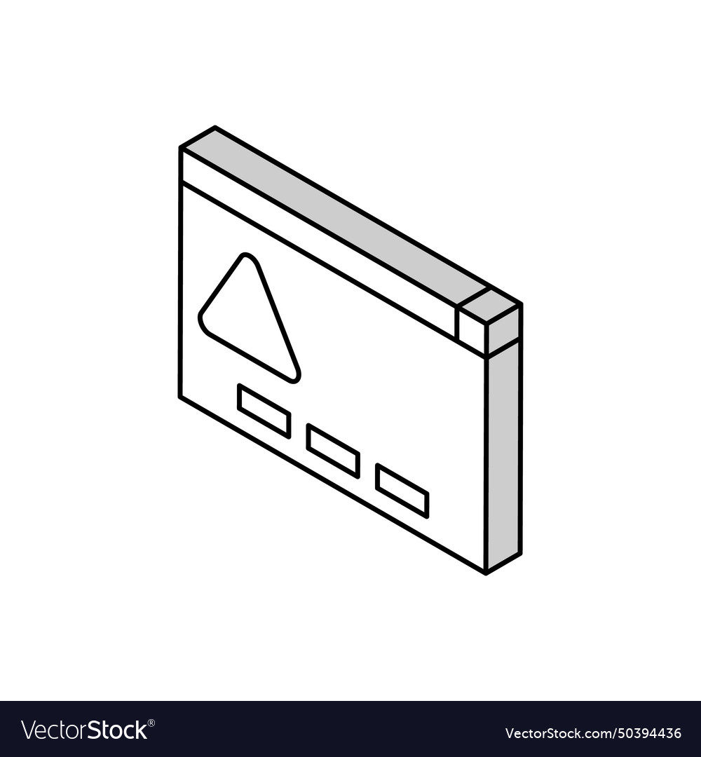 Computer task error isometric icon