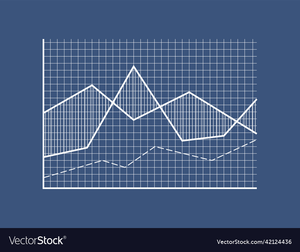 Curves on checkered field with coordinate system vector image Curves on checkered field with coordinate system