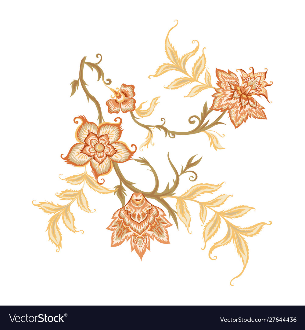 Ethnische Musterelement im kalamkari Stil Fantasie vector image Ethnische Musterelement im kalamkari Stil Fantasie