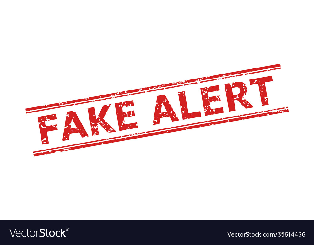 Fake alert stamp seal with distress style Vector Image