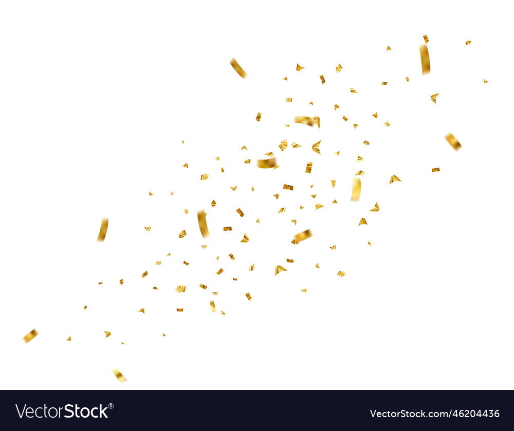 Falling shiny golden confetti