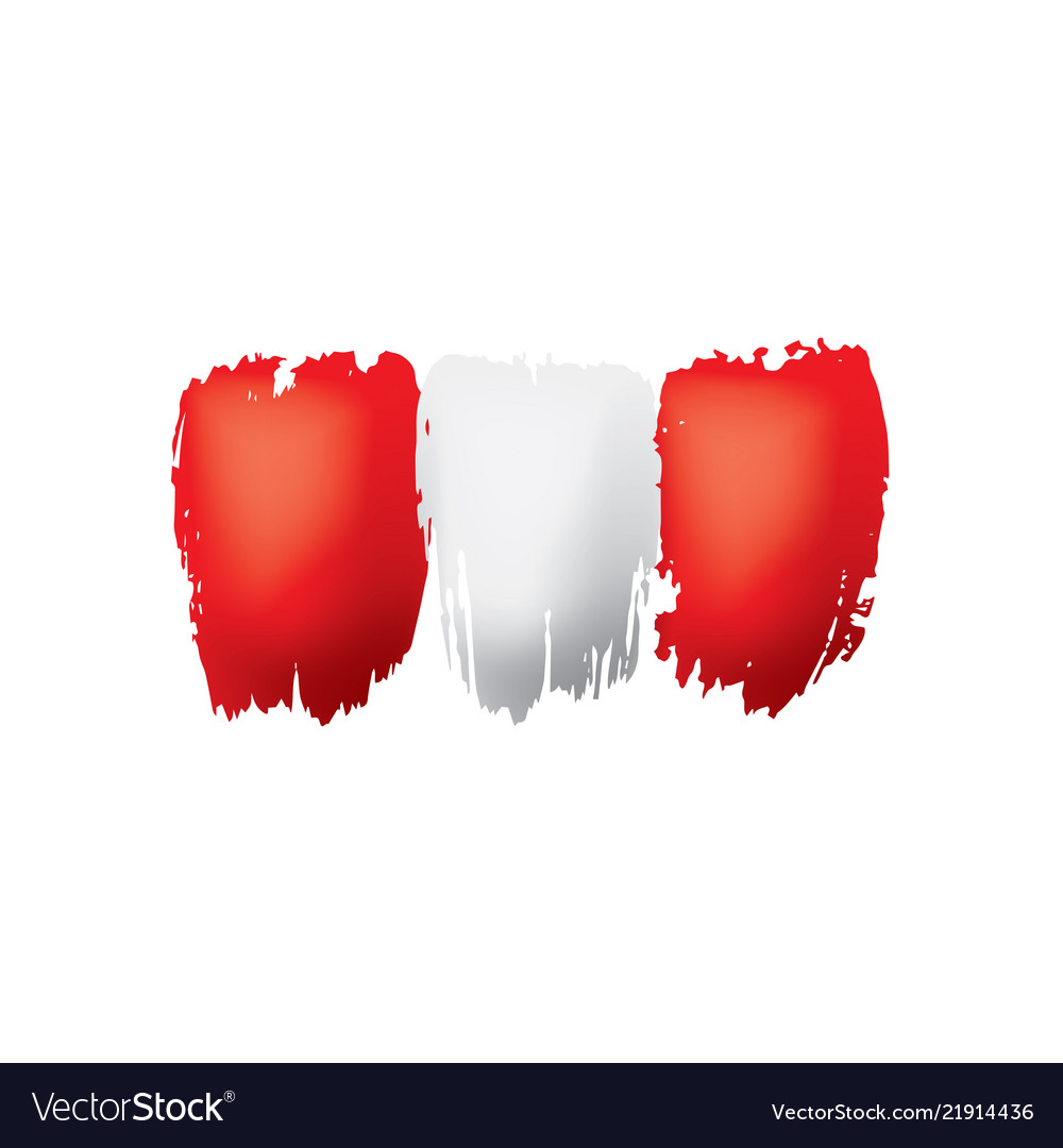 Peru flag on a white Royalty Free Vector Image