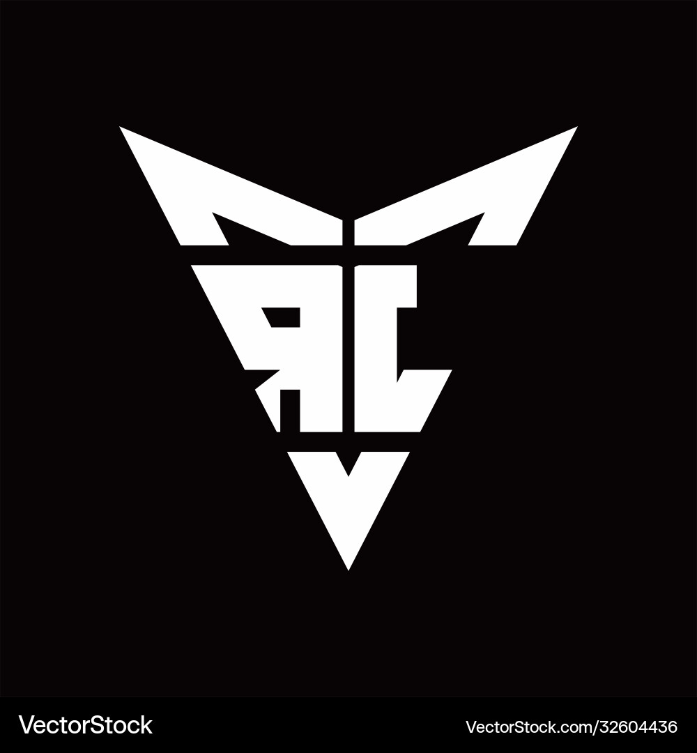 Rl logo monogram with back drop shape design Vector Image
