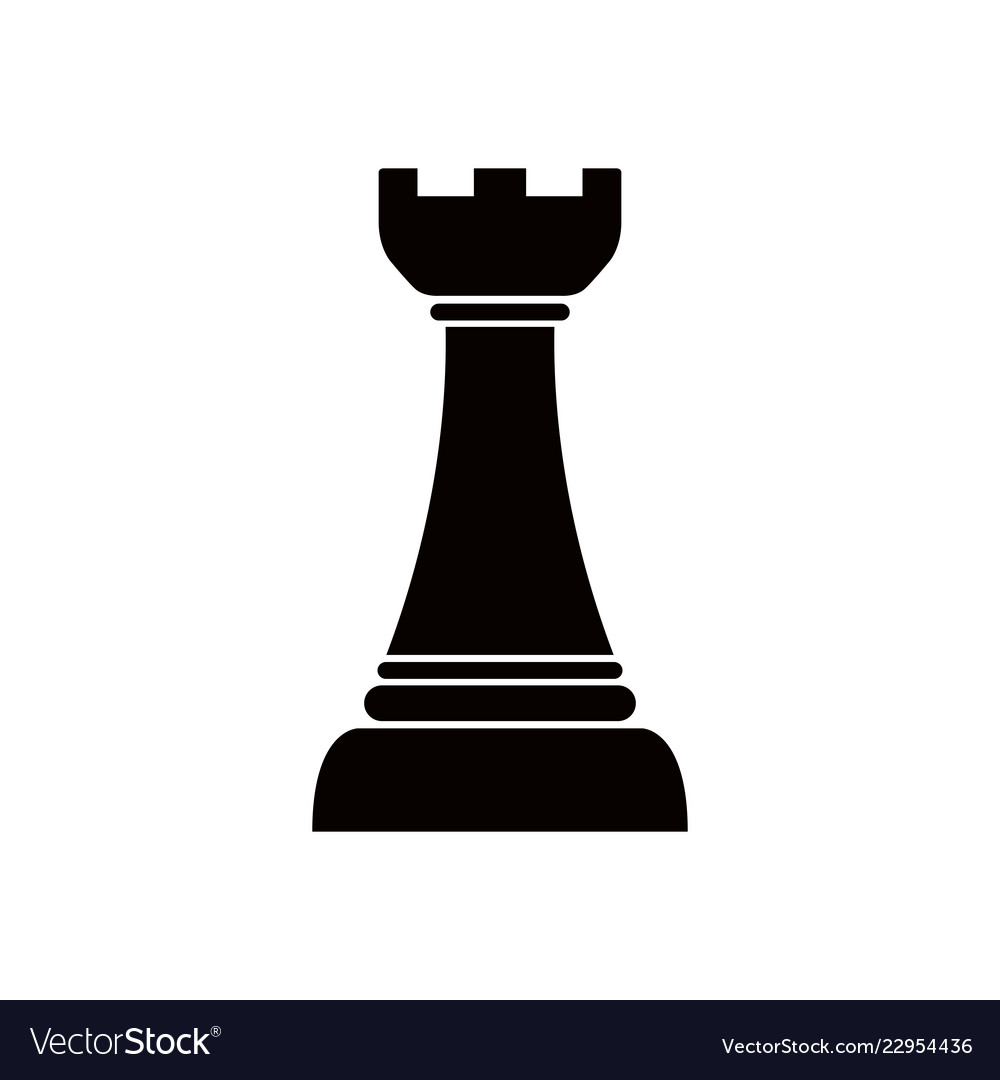 Silhouette of a rook chess piece Royalty Free Vector Image, rook chess