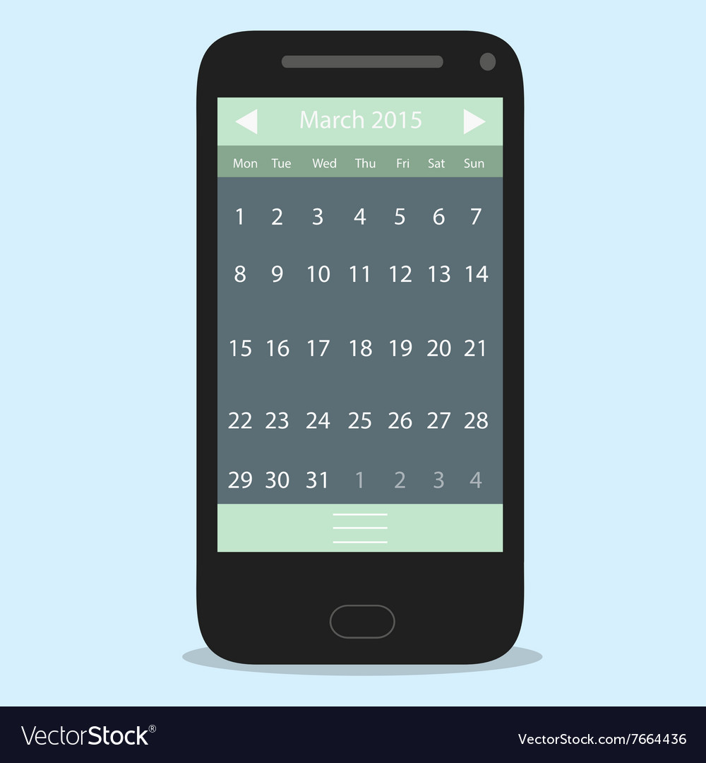 Smartphone Kalender flach