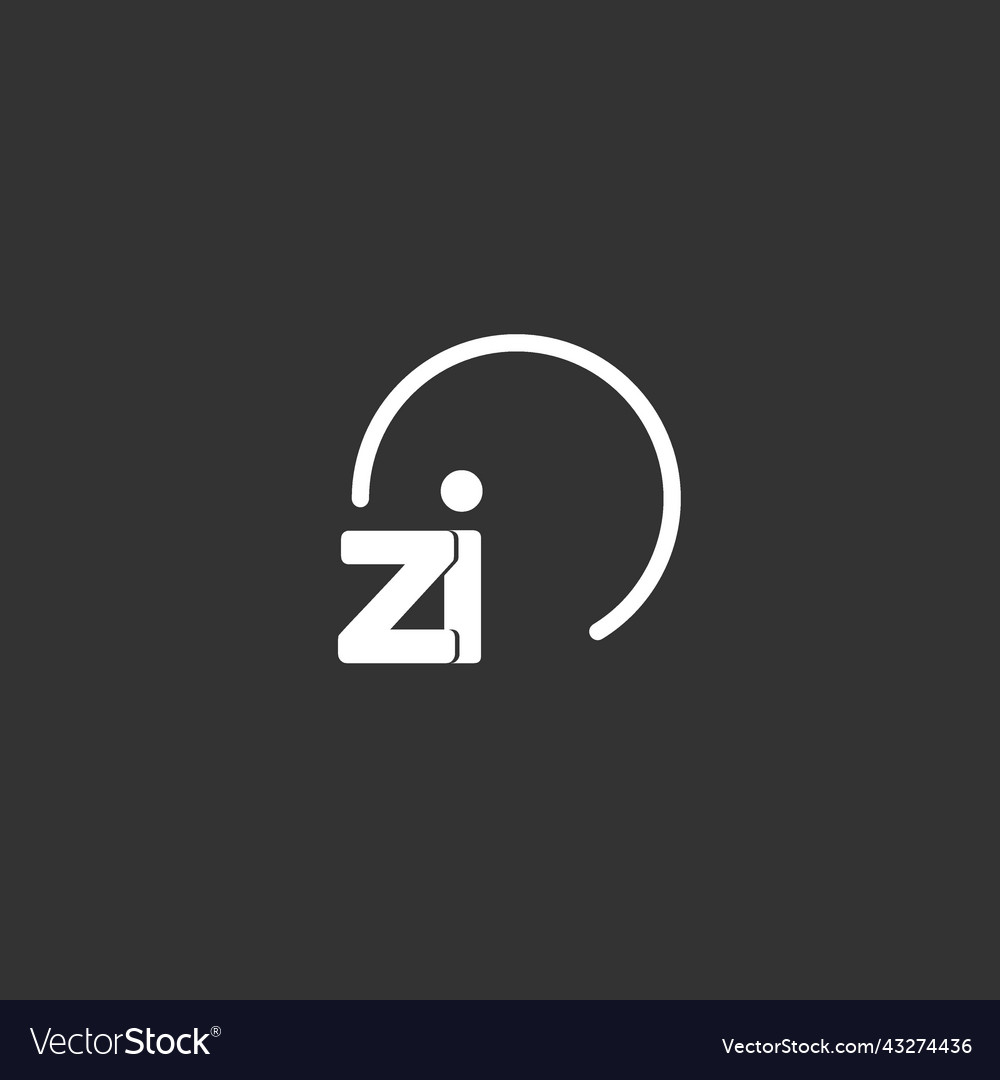 Zi initial logo with rounded circle