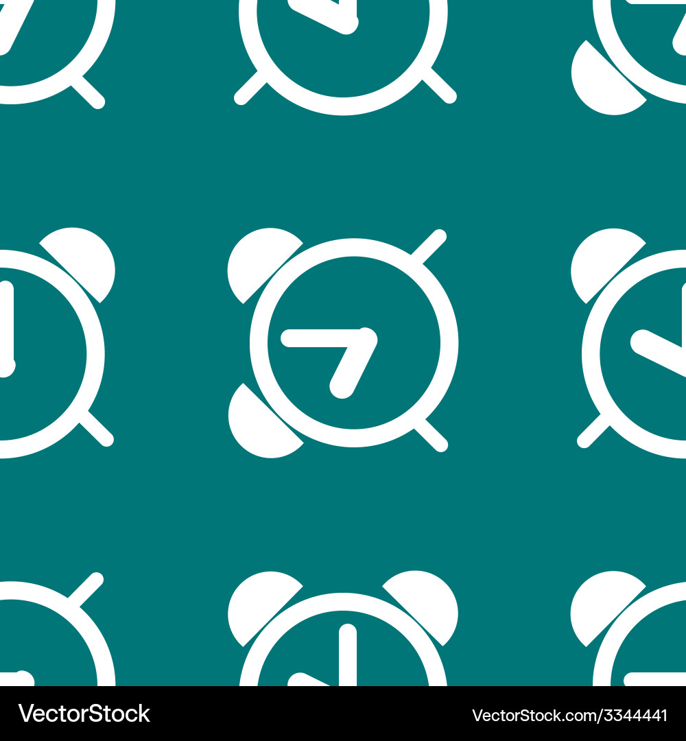 Alarm clock web icon flat design seamless pattern Vector Image
