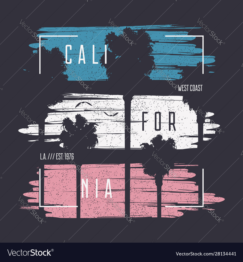 California print with frame and palm tree vector image California print with frame and palm tree