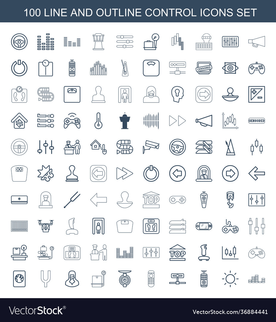 Control icons Royalty Free Vector Image - VectorStock