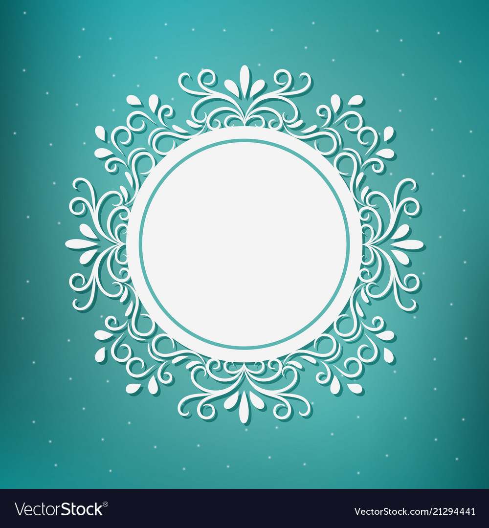 Festive template snowflake frame for new year