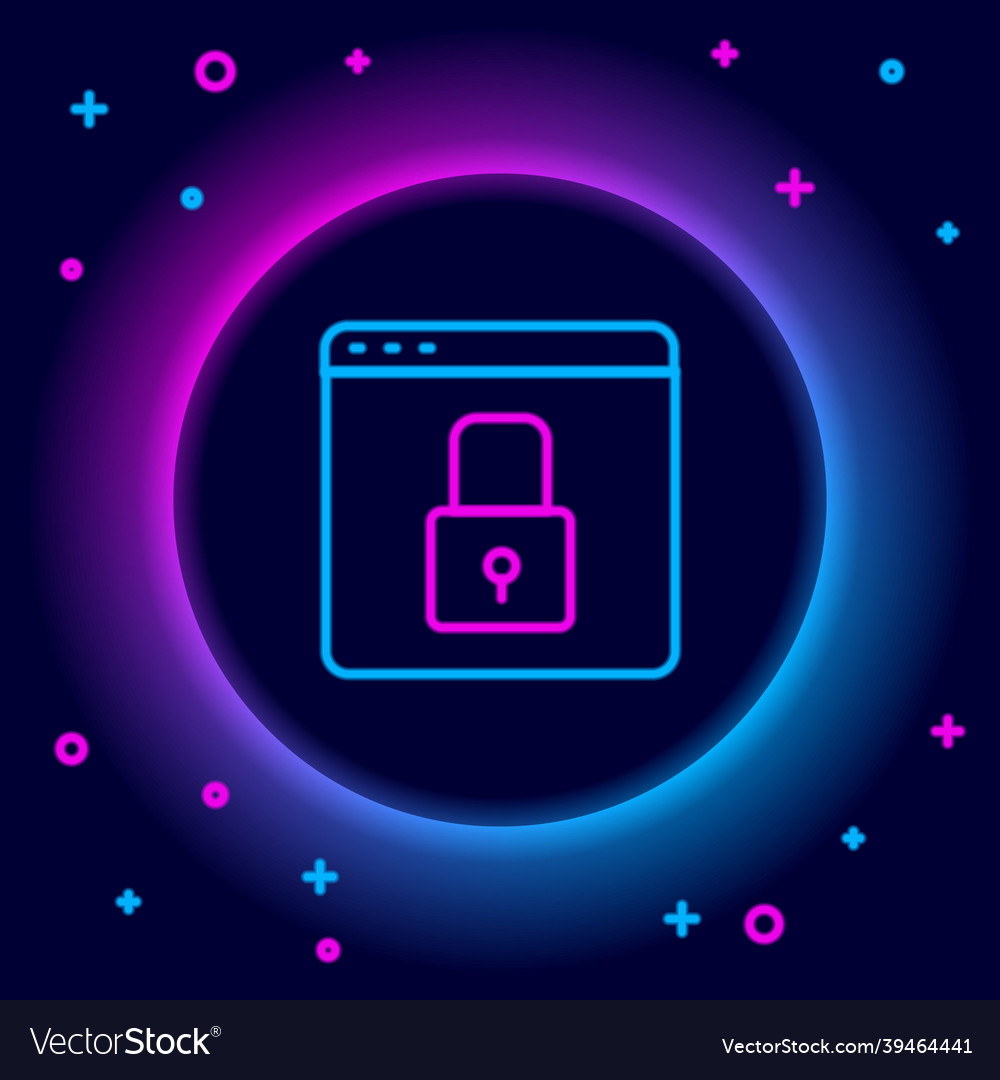 Glowing neon line secure your site with https ssl vector image Glowing neon line secure your site with https ssl