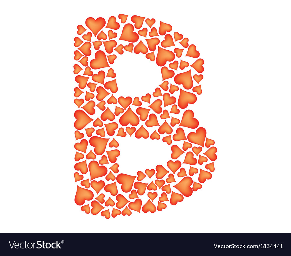 Letter b made of valentines Royalty Free Vector Image