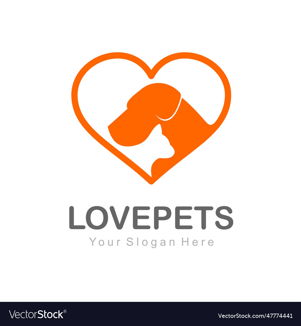 Love pet flat style logo