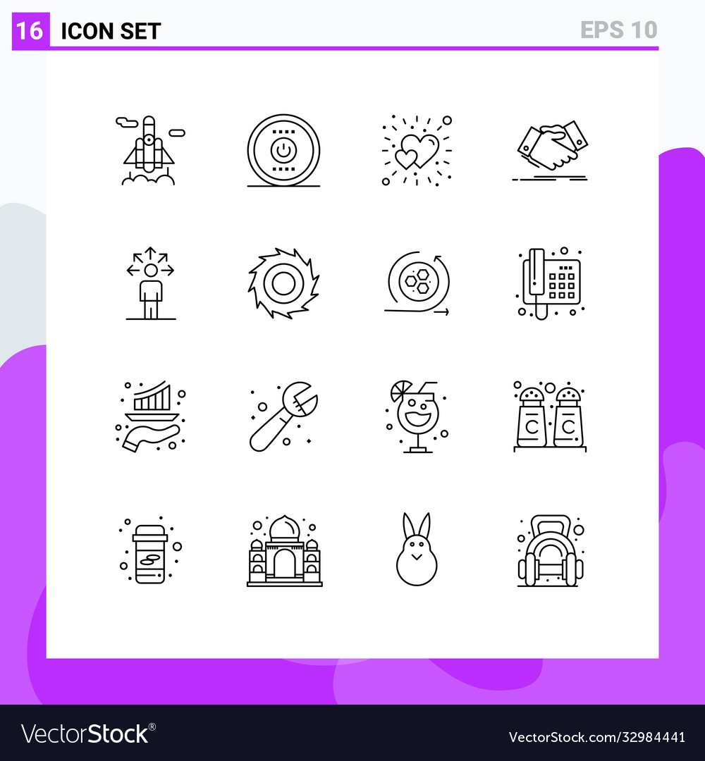 Pictograph set 16 simple outlines abilities