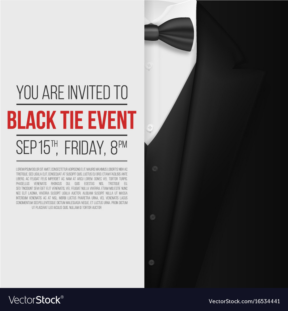 how to say black tie on invitation