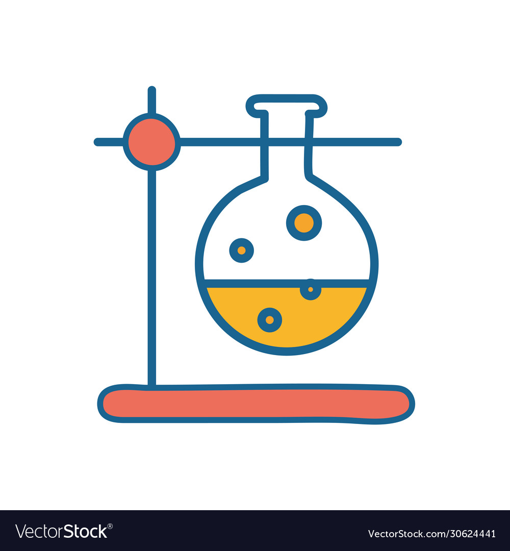 Science flask line and fill style icon