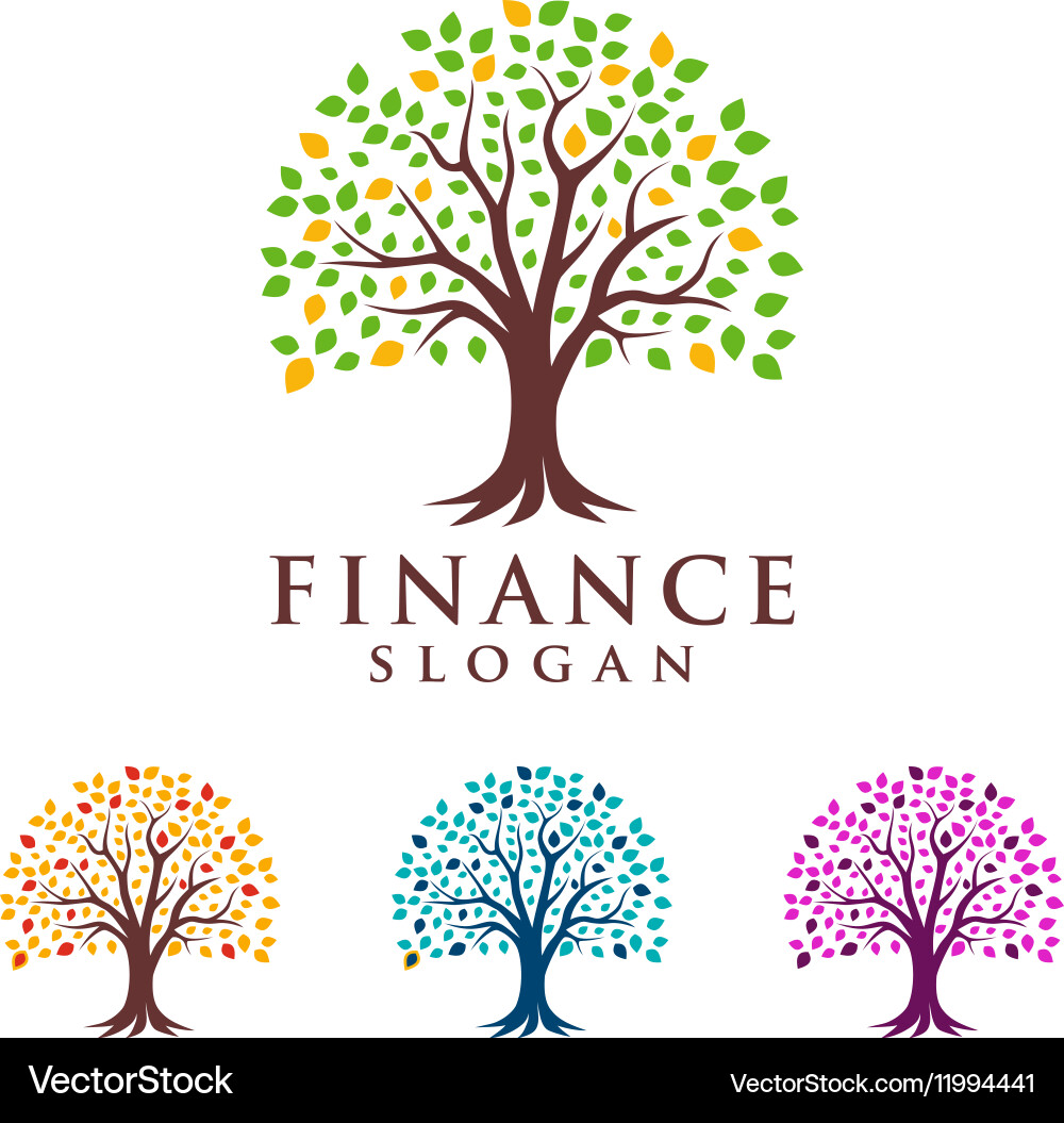 Tree finance logo eco green logo Royalty Free Vector Image