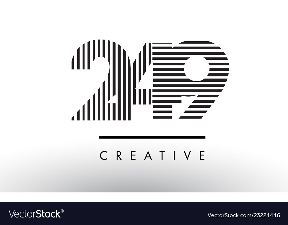 249 black and white lines number logo design Vector Image