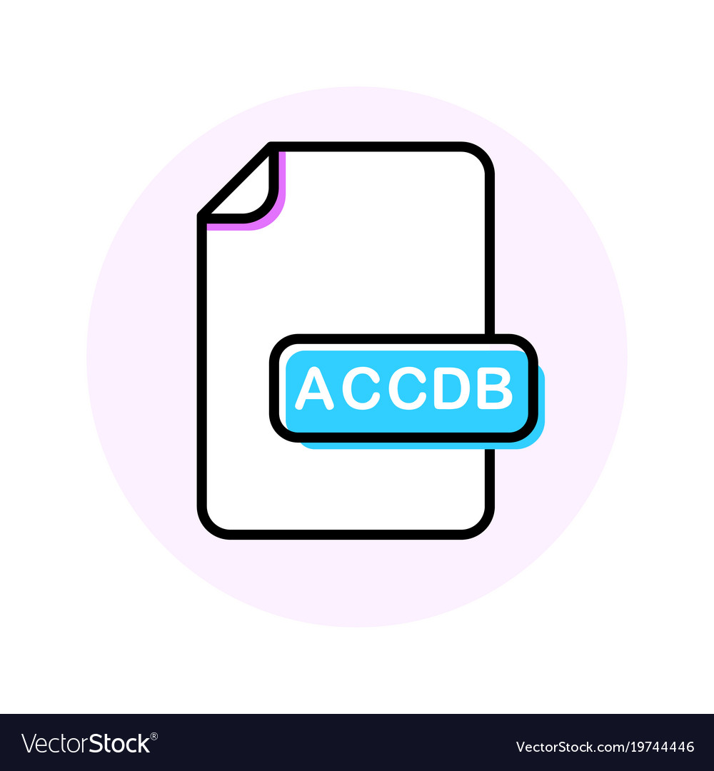 Accdb file format extension color line icon