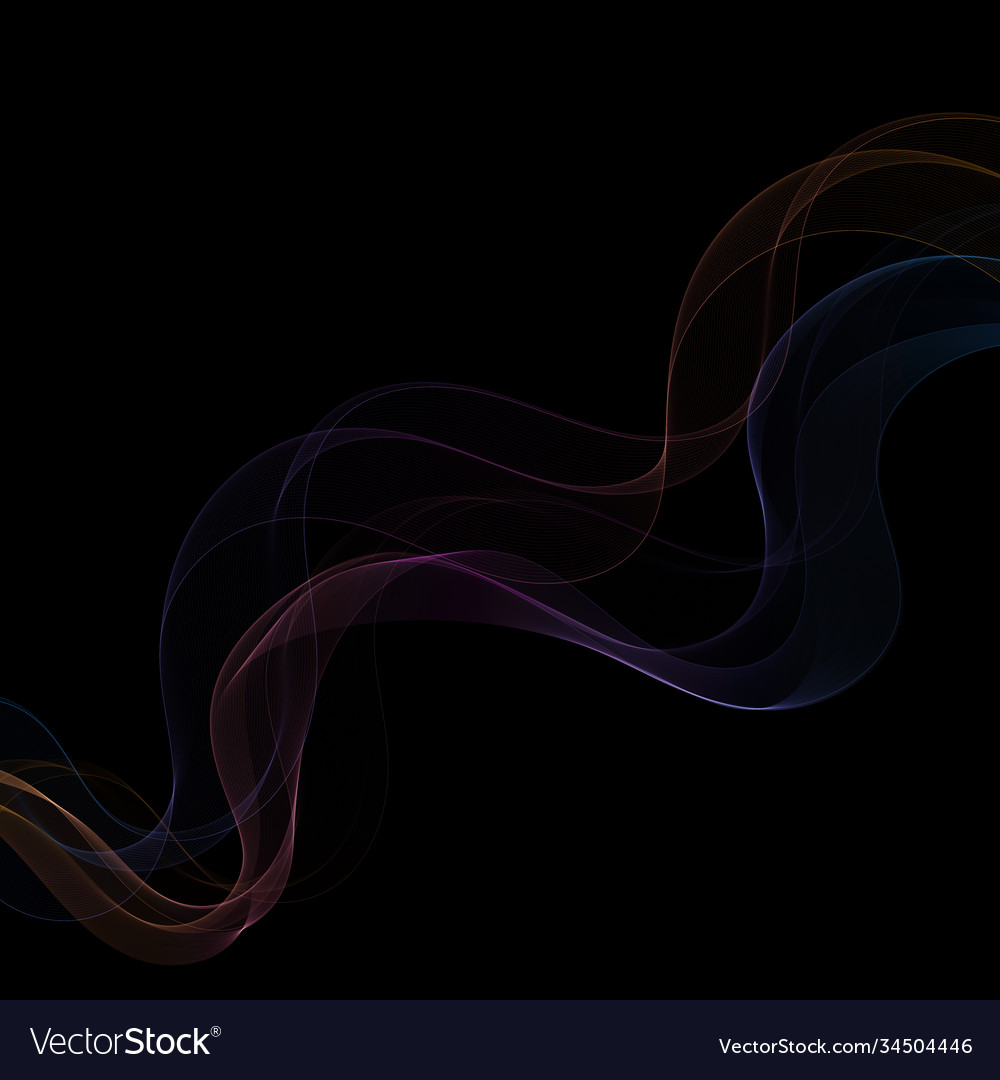 Color abstract wave on a black background