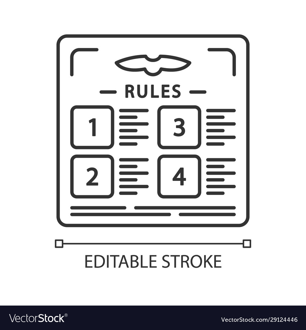 Flight rules linear icon vector image Flight rules linear icon