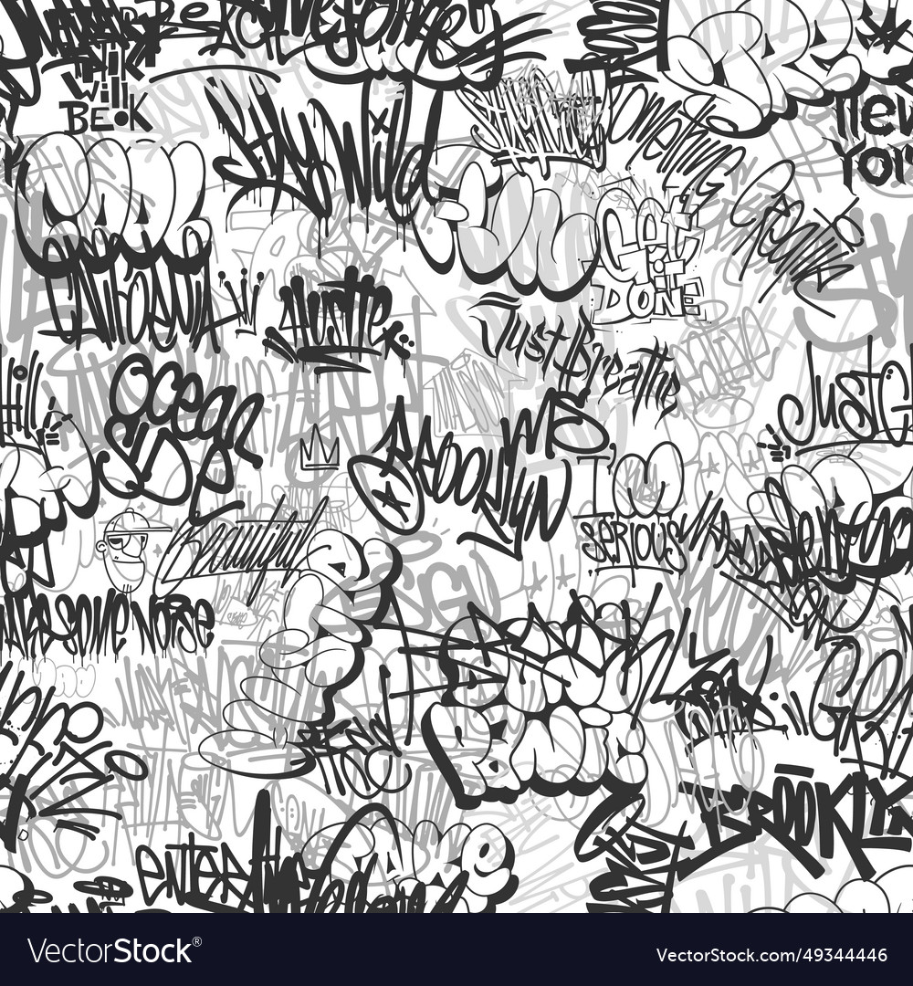 Graffity wall tags seamless pattern graffiti