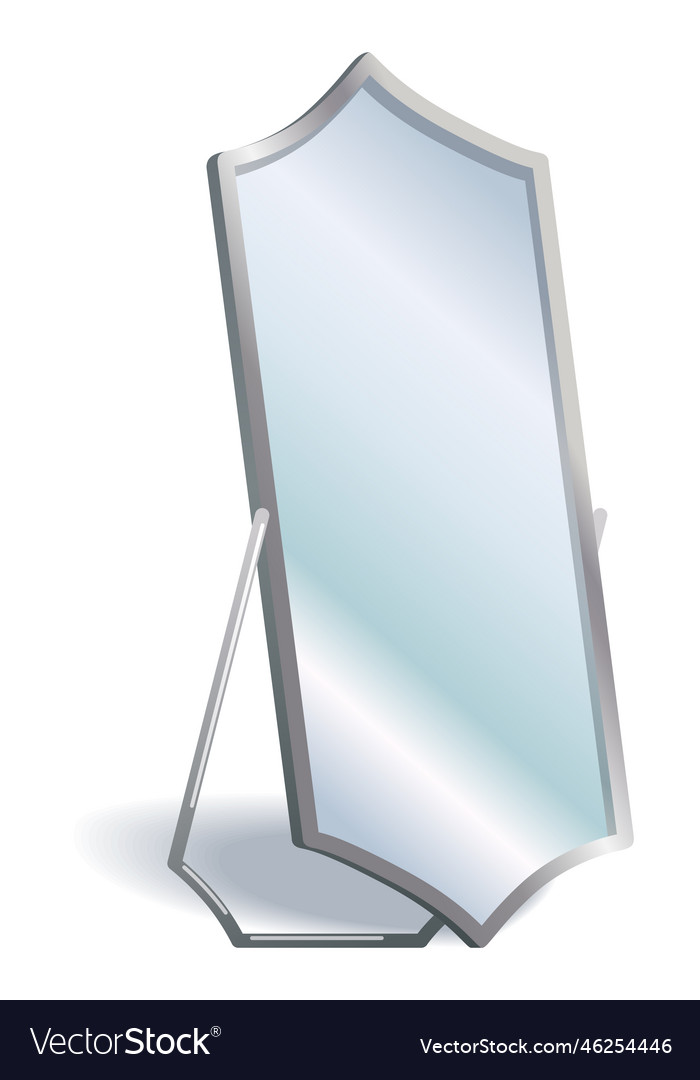 Home floor mirror icon with metal frame furniture