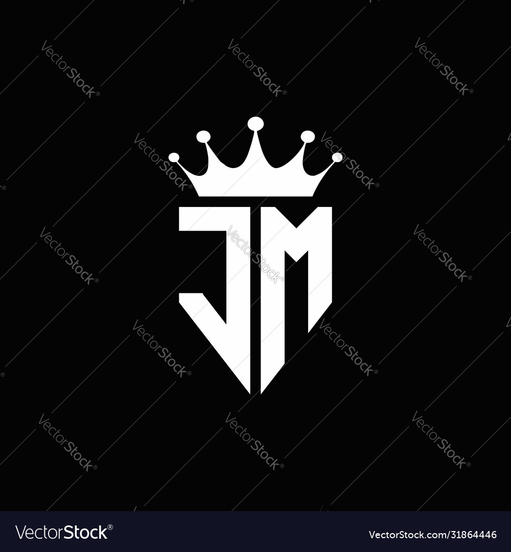 Jm logo monogram emblem style with crown shape Vector Image