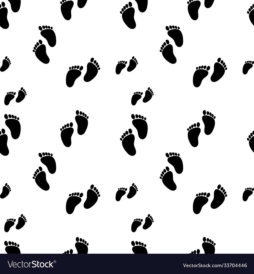 Seamless background with kids footprints