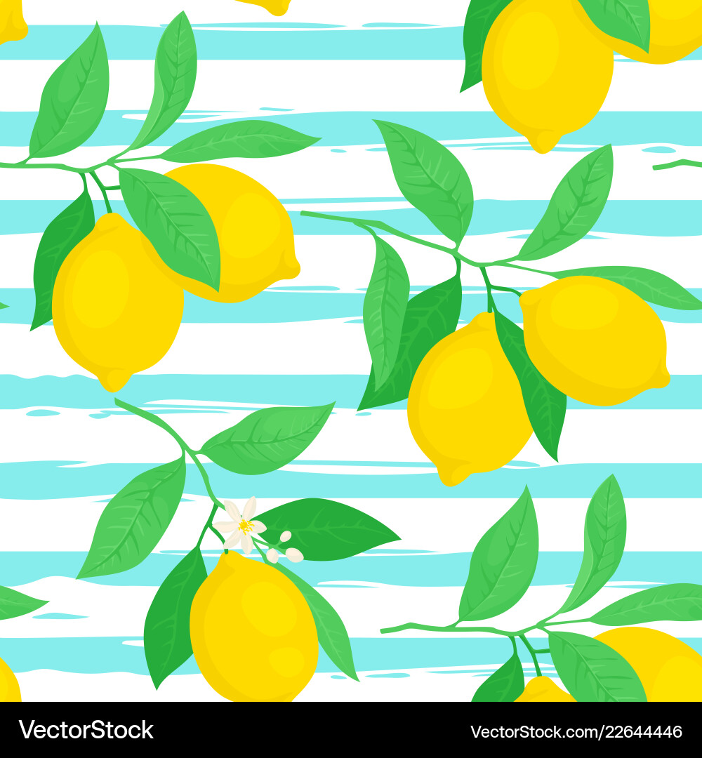 Seamless pattern with lemons Royalty Free Vector Image