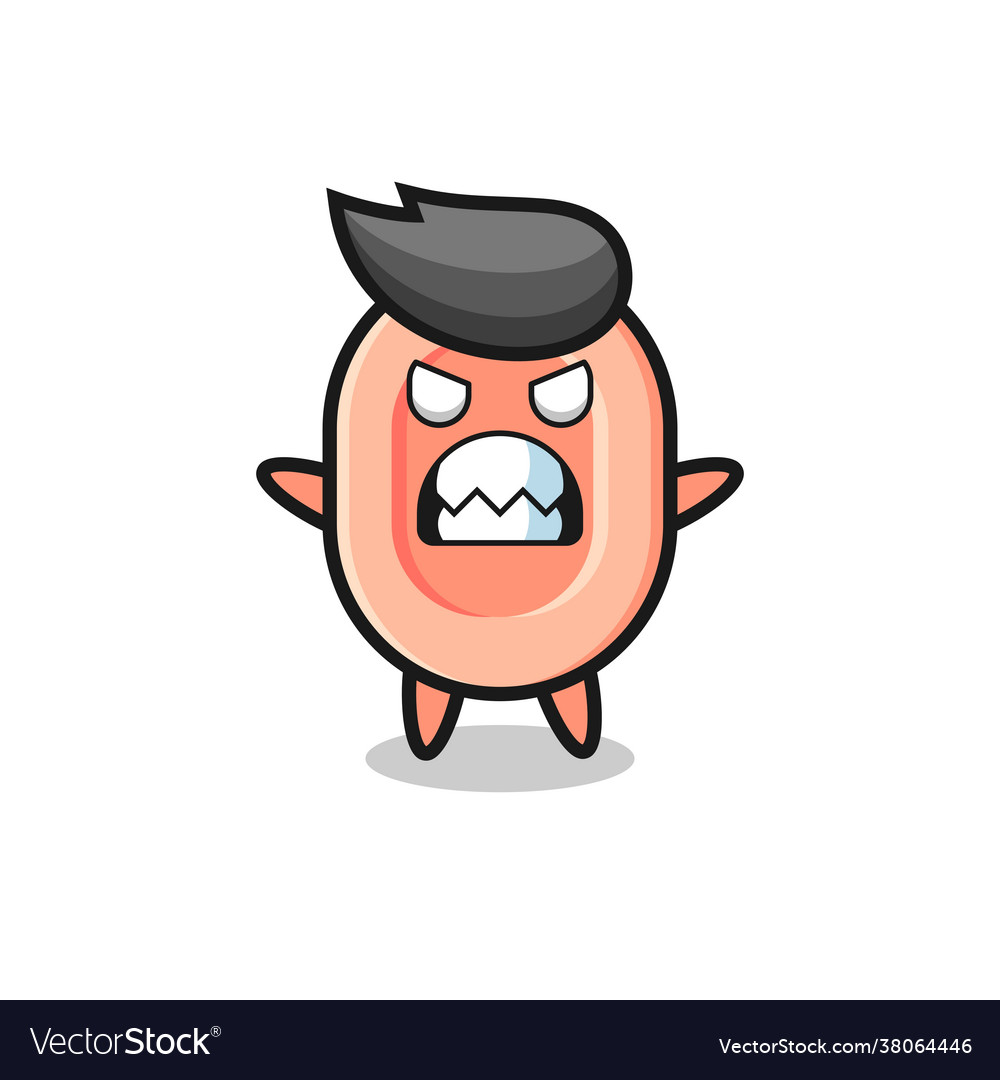 Wrathful Expression Soap Mascot Character Vector Image