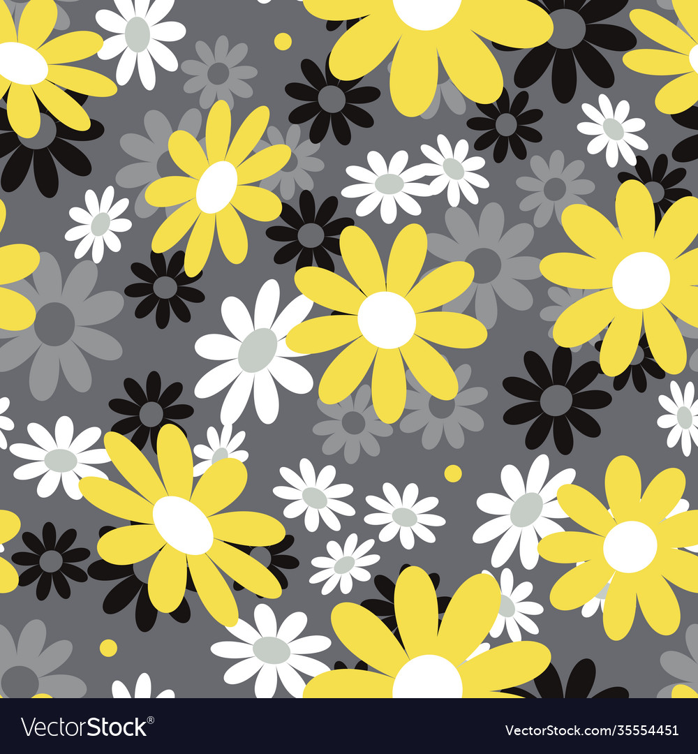 Cute abstract seamless pattern with big yellow Vector Image