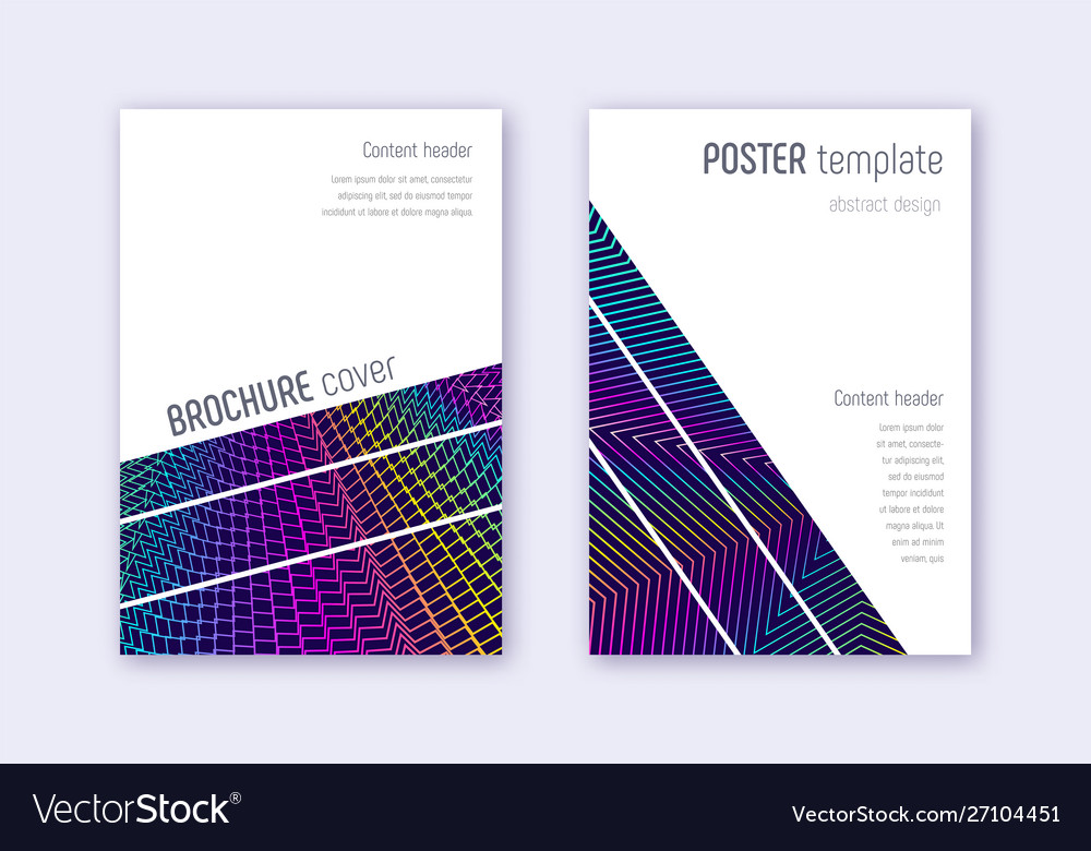 Geometric cover design template set rainbow abstr