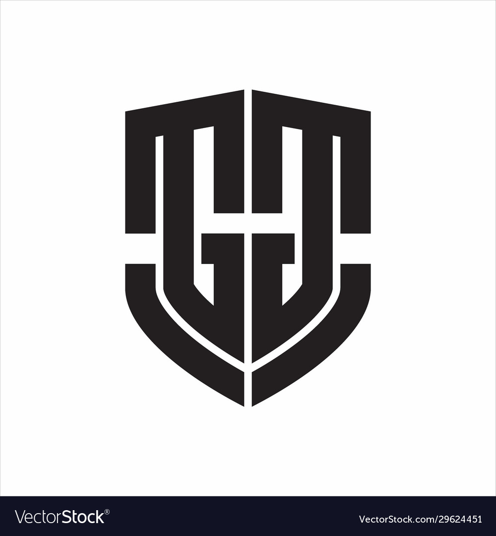 Gg logo monogram with emblem shield shape design Vector Image