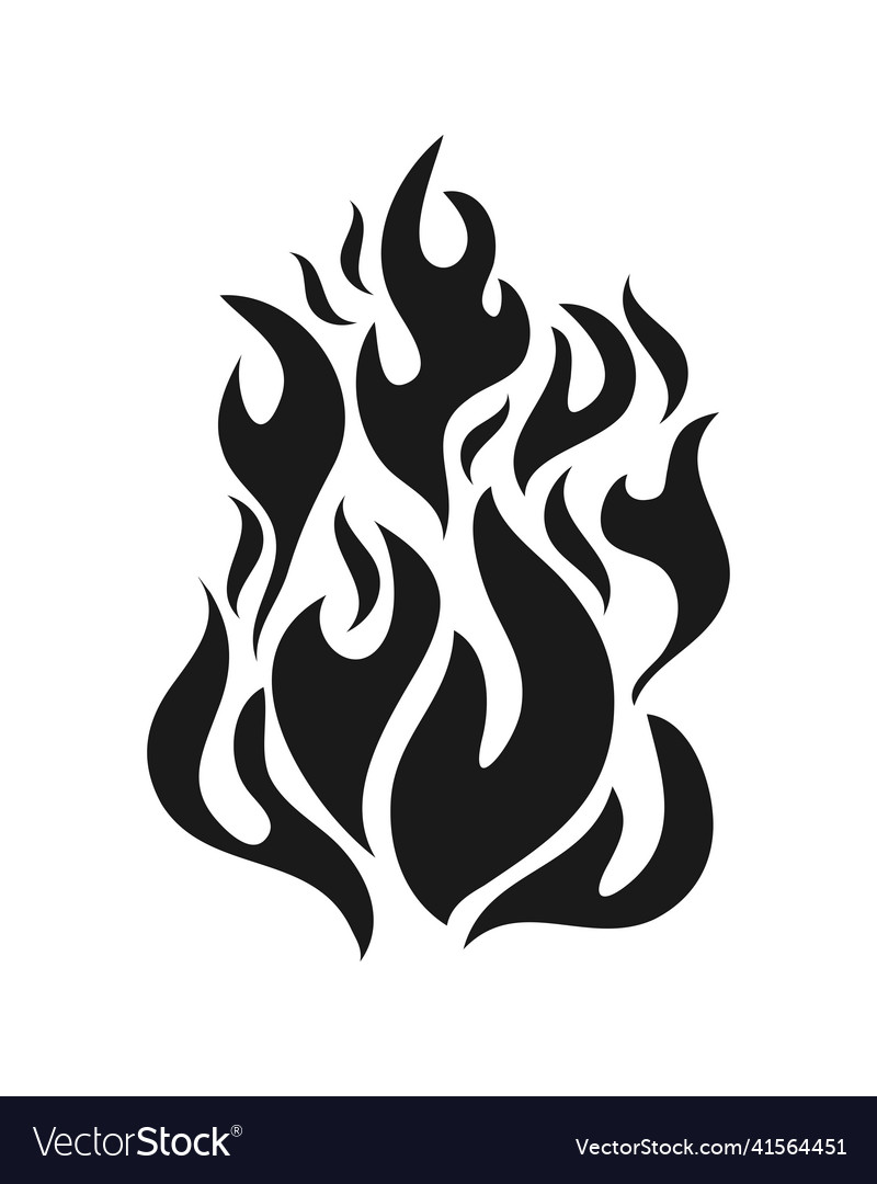 Hand drawn of fire flame icon symbol isolated Vector Image